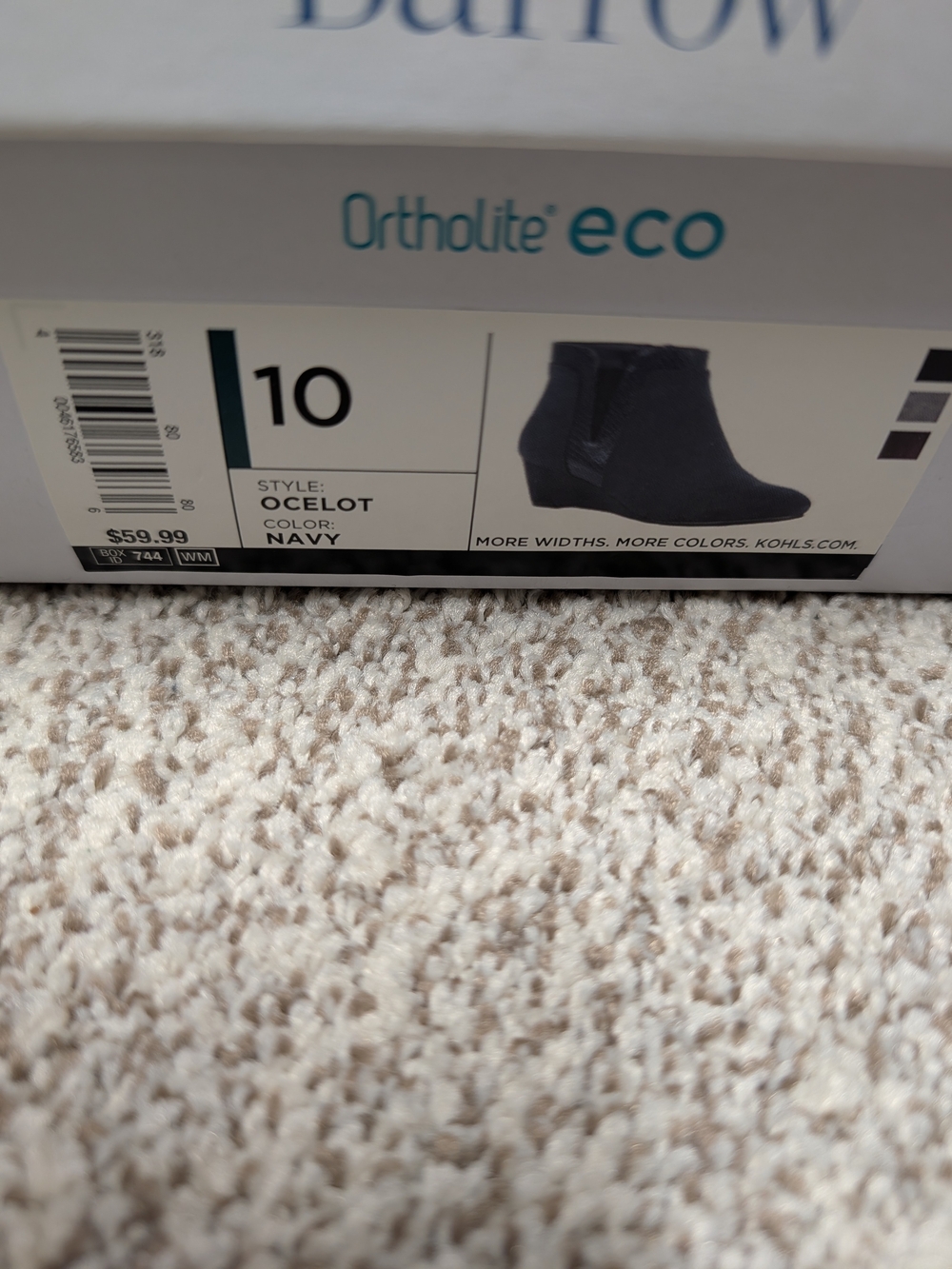 Croft & Barrow Ocelot Navy Wedge Ankle Boots Size 10 NWT - Picture 3 of 8